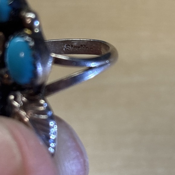 5.1g Sterling Silver Turquoise Ring Size 5.5 - Picture 7 of 8